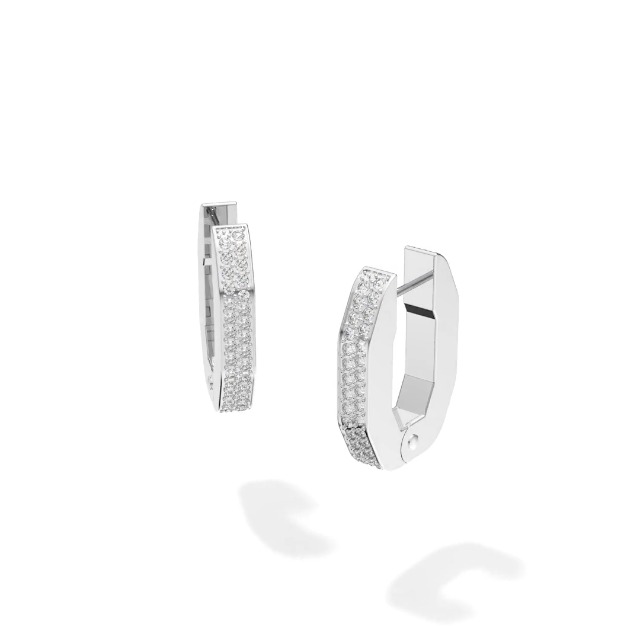 Amazon | 【スワロフスキー】Dextera フープピアス, オクタゴン